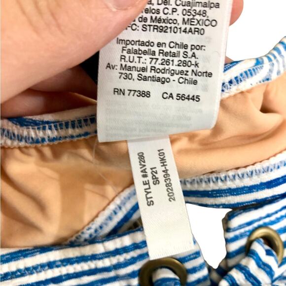 J. Crew Preppy Nautical Lace-up Bikini Top in Faded Stripe Size Medium - Picture 8 of 8
